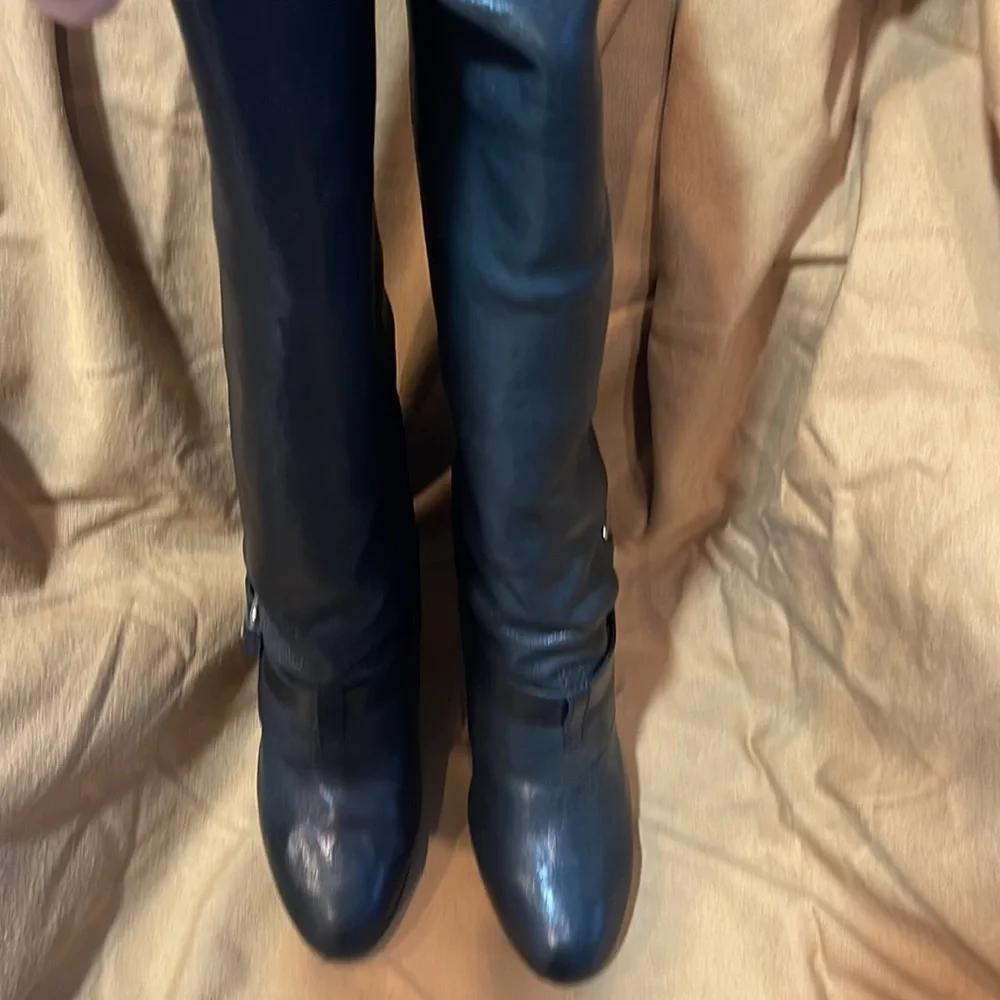 Gorgeous Theory Wiley Black Leather Boots Sz 41 - Picture 2 of 6